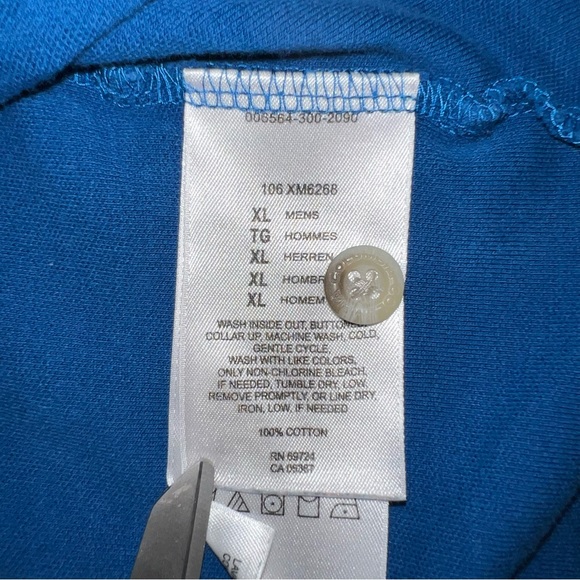 Columbia Button Up Adult XL Mens Blue Short Sleeve 100% Cotton Polo - Picture 4 of 16